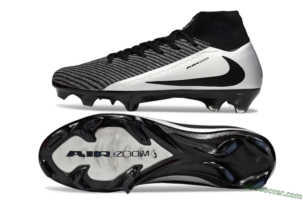 Nike Air Zoom Mercurial Superfly 10 Elite FG Firm Ground Soccer Cleats - White/Black/Silver 0
