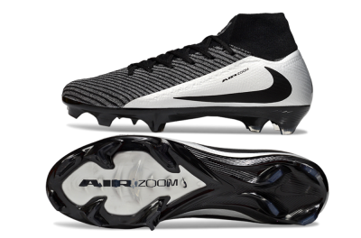 Nike Air Zoom Mercurial Superfly 10 Elite FG Firm Ground Soccer Cleats - White/Black/Silver