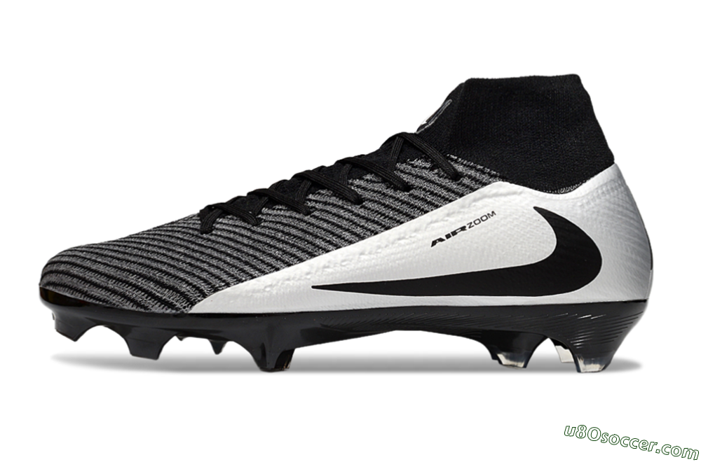 Nike Air Zoom Mercurial Superfly 10 Elite FG Firm Ground Soccer Cleats - White/Black/Silver 2