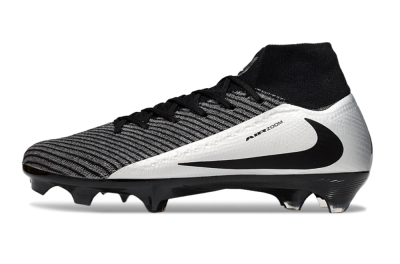 Nike Air Zoom Mercurial Superfly 10 Elite FG Firm Ground Soccer Cleats - White/Black/Silver