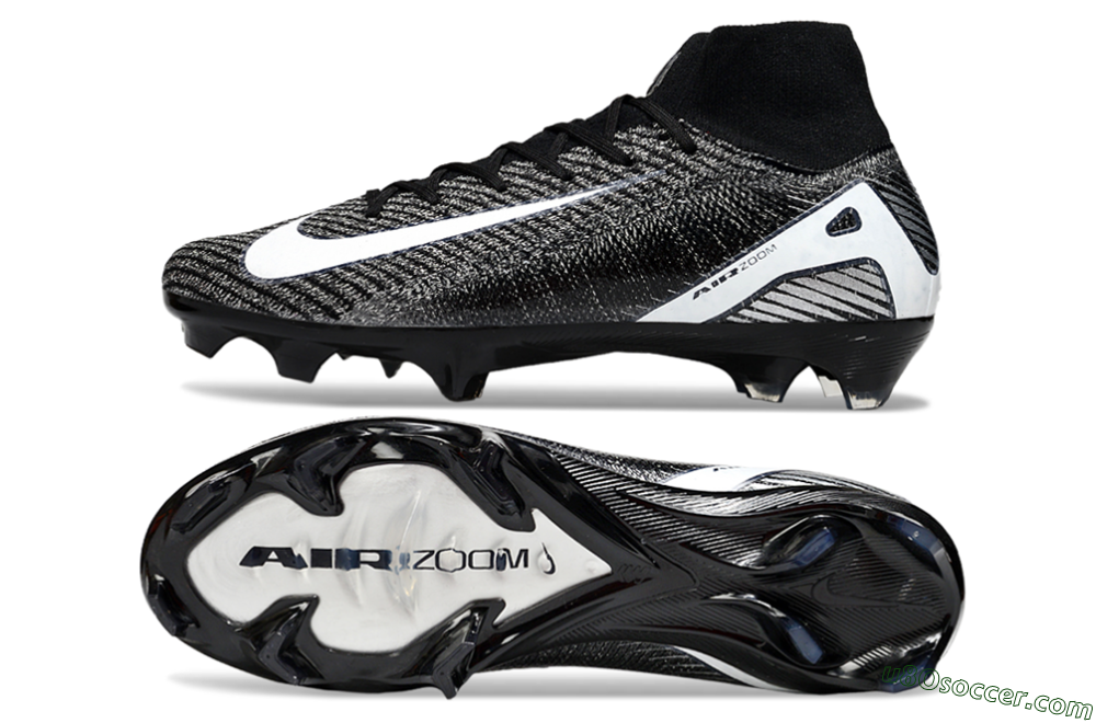Nike Air Zoom Mercurial Superfly 10 Elite FG Firm Ground Soccer Cleats - White/Black 0