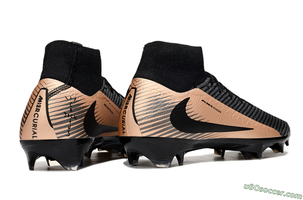 Nike Air Zoom Mercurial Superfly 10 Elite FG Firm Ground Soccer Cleats - White/Black/Gold 6