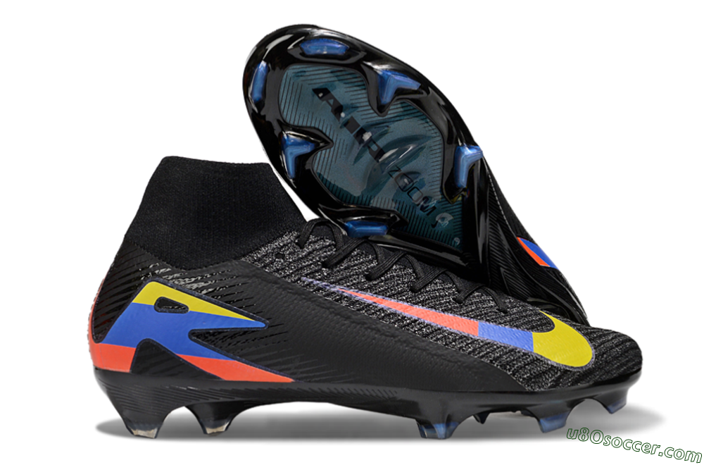 Nike Air Zoom Mercurial Superfly 10 Elite FG Firm Ground Soccer Cleats - Black/Yellow/Blue/Red 1