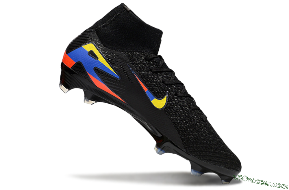 Nike Air Zoom Mercurial Superfly 10 Elite FG Firm Ground Soccer Cleats - Black/Yellow/Blue/Red 4