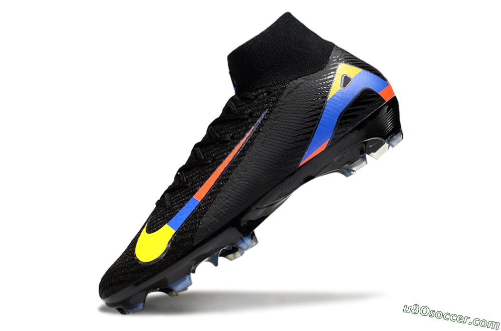 Nike Air Zoom Mercurial Superfly 10 Elite FG Firm Ground Soccer Cleats - Black/Yellow/Blue/Red 5