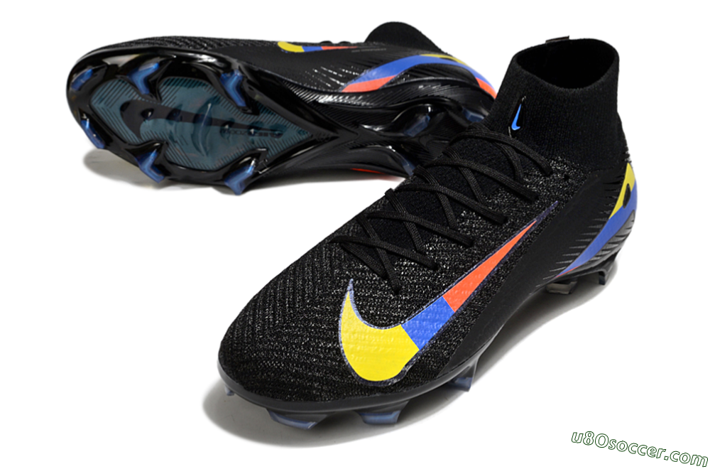 Nike Air Zoom Mercurial Superfly 10 Elite FG Firm Ground Soccer Cleats - Black/Yellow/Blue/Red 3