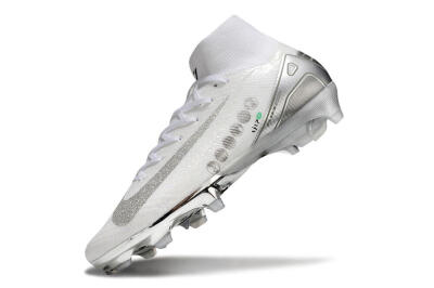 Nike Air Zoom Mercurial Superfly 10 Elite FG Firm Ground Soccer Cleats - White/Silver/Black