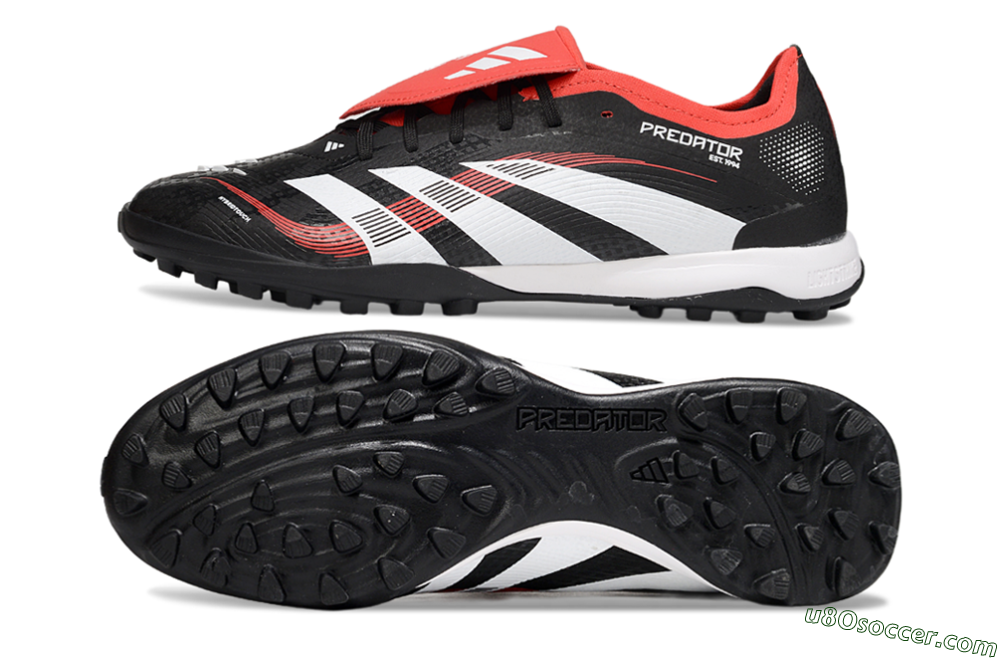 Adidas Predator Elite Foldover Tongue TF Artificial Turf Soccer Shoes - Black/White/Red 0