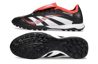 Adidas Predator Elite Foldover Tongue TF Artificial Turf Soccer Shoes - Black/White/Red