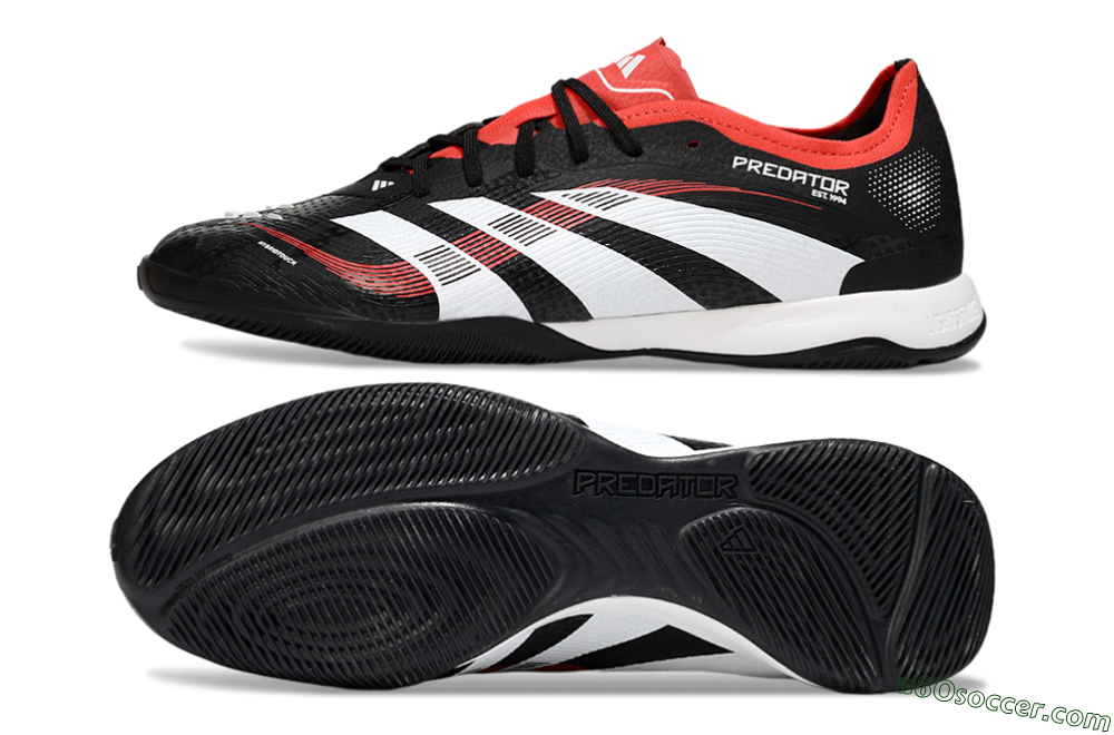 Adidas Predator 25 Elite IC Indoor & Futsal Soccer Shoes - Black/White/Red 0