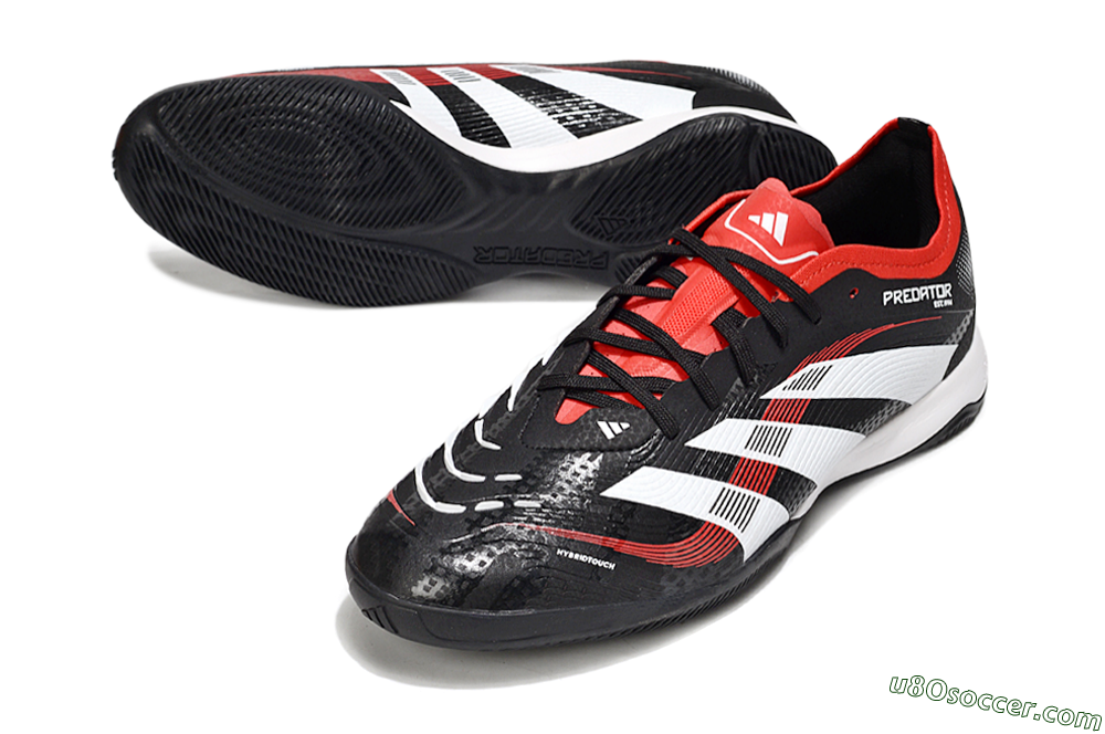 Adidas Predator 25 Elite IC Indoor & Futsal Soccer Shoes - Black/White/Red 3