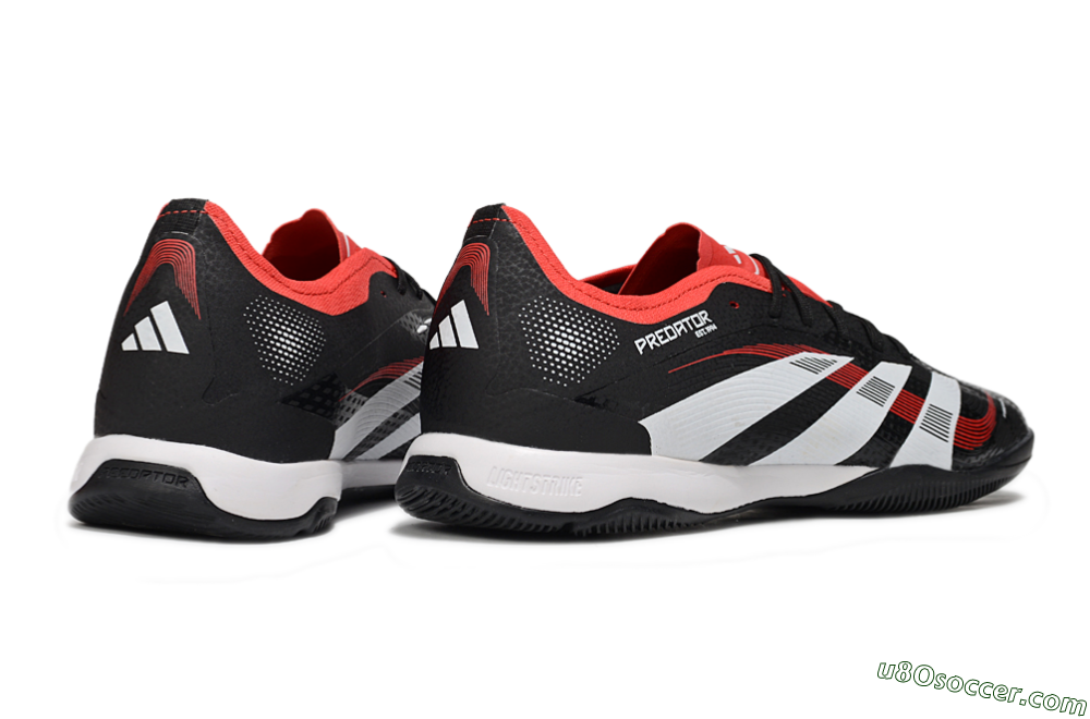 Adidas Predator 25 Elite IC Indoor & Futsal Soccer Shoes - Black/White/Red 6