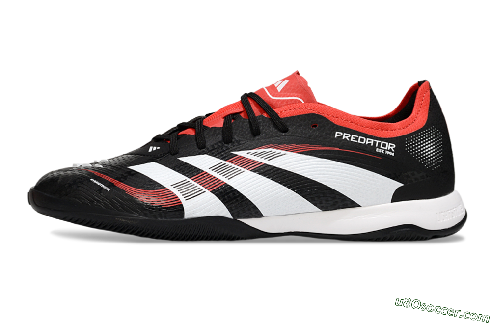 Adidas Predator 25 Elite IC Indoor & Futsal Soccer Shoes - Black/White/Red 2