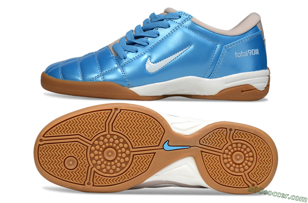 Nike Total 90 III IC Indoor & Futsal Soccer Shoes - Blue/White/Brown 0