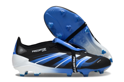 Adidas Predator 25 Elite Foldover Tongue FG Firm Ground Soccer Cleats - Black/Blue/White