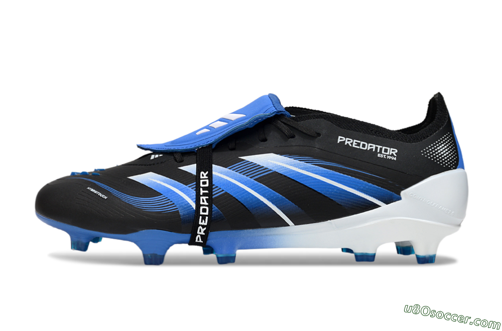 Adidas Predator 25 Elite Foldover Tongue FG Firm Ground Soccer Cleats - Black/Blue/White 2