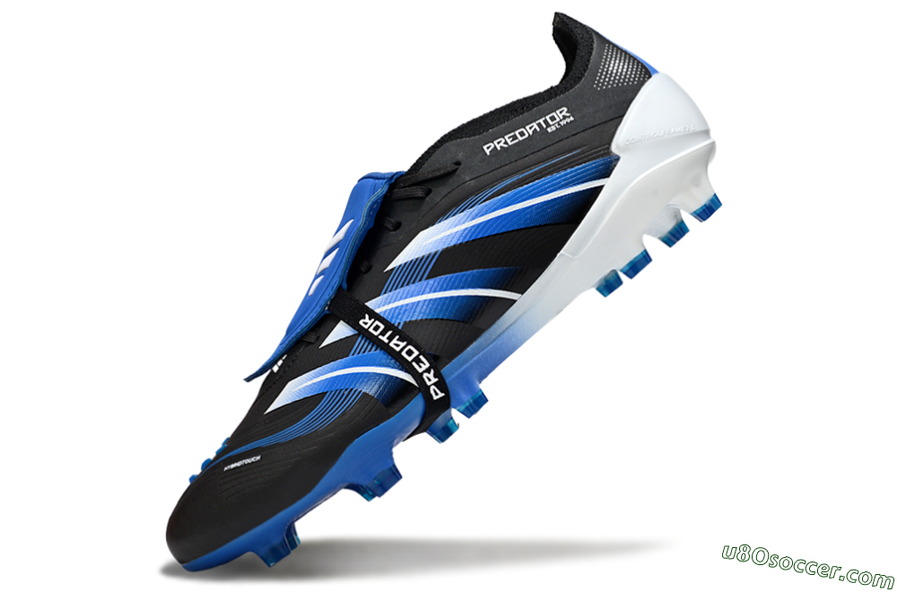 Adidas Predator 25 Elite Foldover Tongue FG Firm Ground Soccer Cleats - Black/Blue/White 5