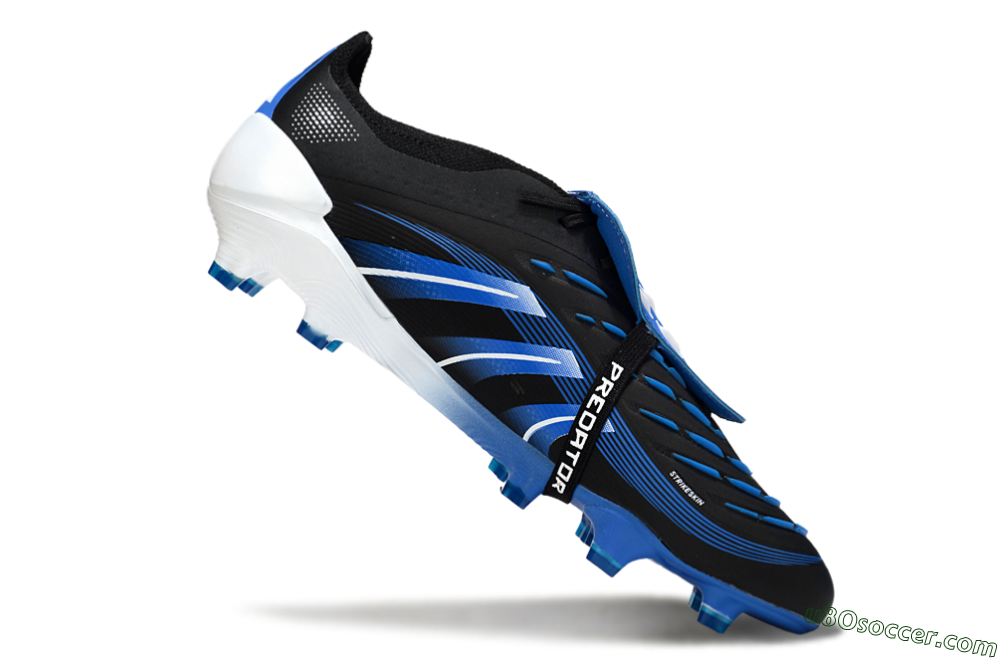 Adidas Predator 25 Elite Foldover Tongue FG Firm Ground Soccer Cleats - Black/Blue/White 4