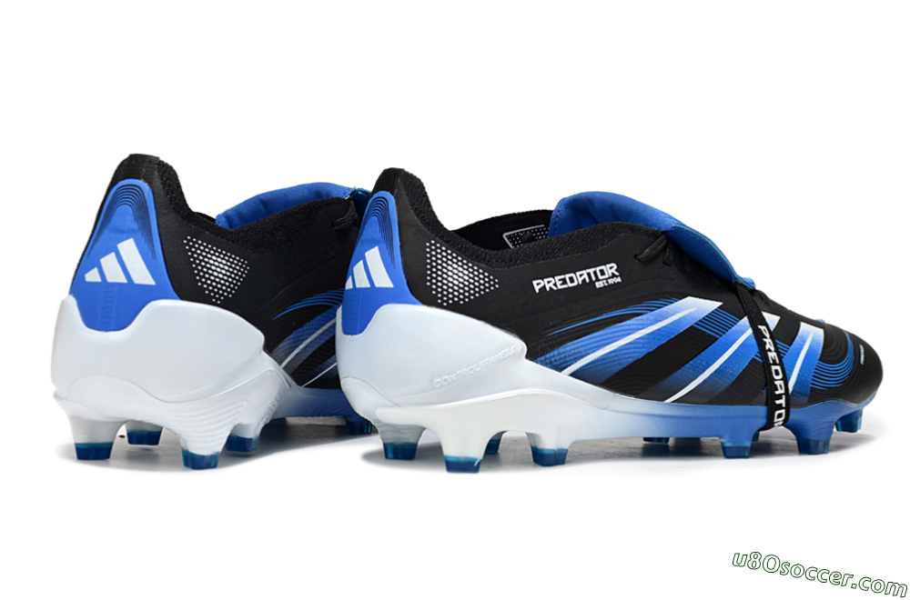 Adidas Predator 25 Elite Foldover Tongue FG Firm Ground Soccer Cleats - Black/Blue/White 6