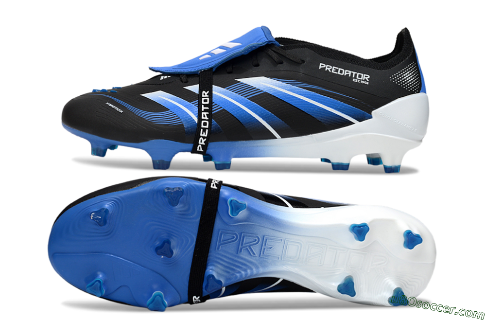 Adidas Predator 25 Elite Foldover Tongue FG Firm Ground Soccer Cleats - Black/Blue/White 0