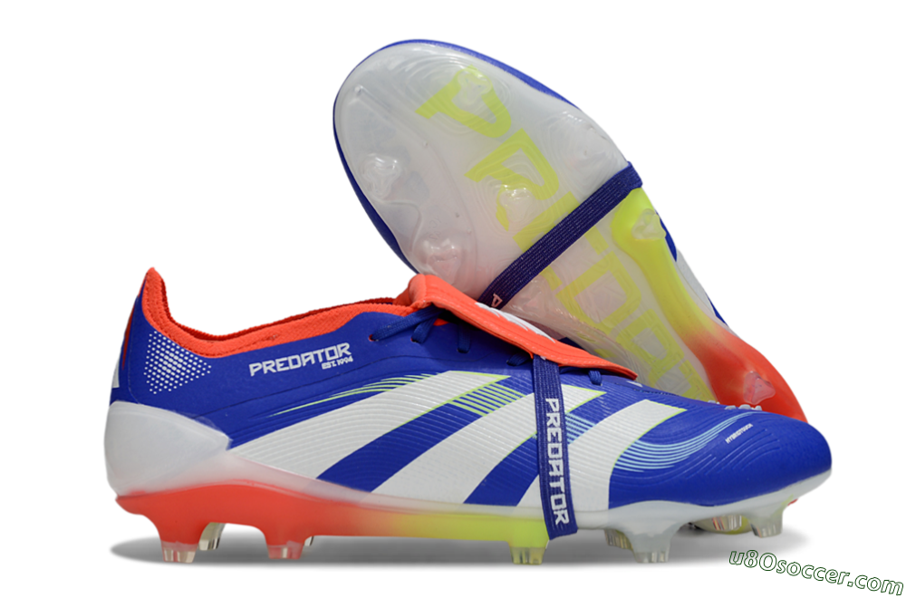 Adidas Predator 25 Elite Foldover Tongue FG Firm Ground Soccer Cleats - Blue/White/Red 1