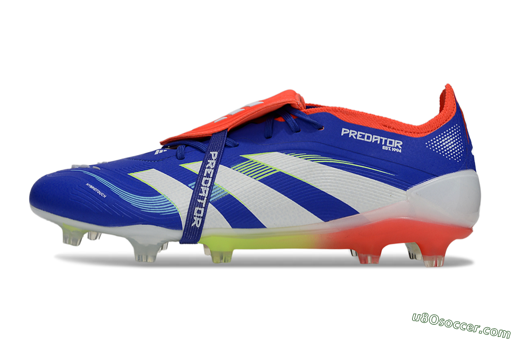 Adidas Predator 25 Elite Foldover Tongue FG Firm Ground Soccer Cleats - Blue/White/Red 2