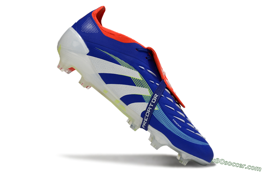 Adidas Predator 25 Elite Foldover Tongue FG Firm Ground Soccer Cleats - Blue/White/Red 4
