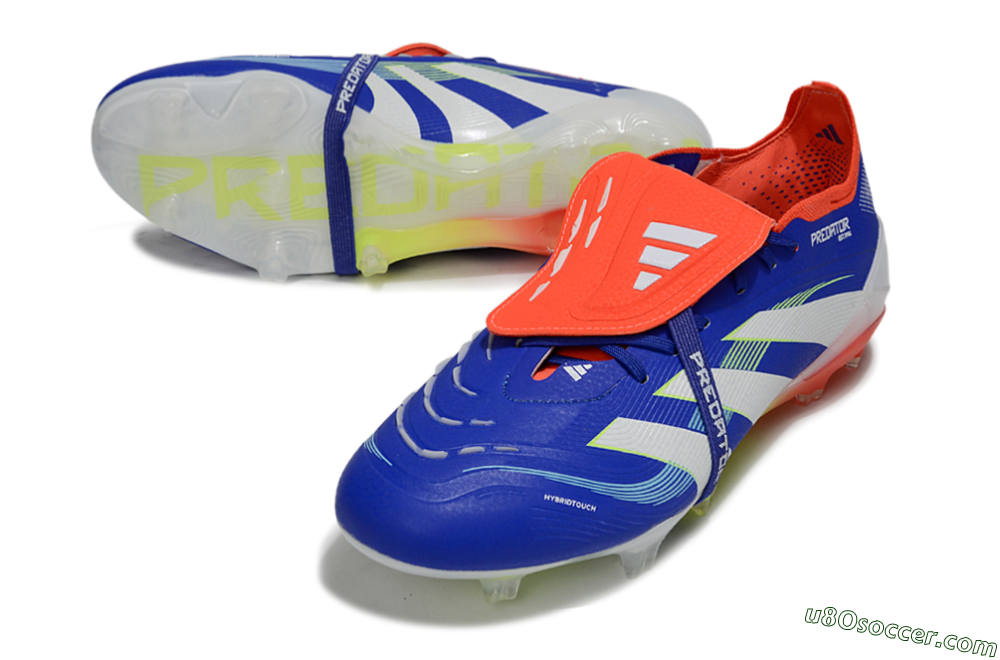 Adidas Predator 25 Elite Foldover Tongue FG Firm Ground Soccer Cleats - Blue/White/Red 3