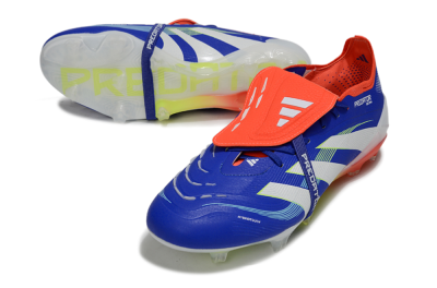 Adidas Predator 25 Elite Foldover Tongue FG Firm Ground Soccer Cleats - Blue/White/Red