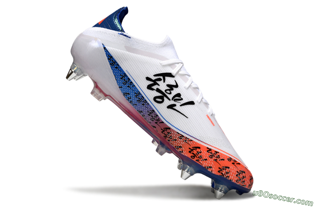 Son x Adidas F50 Elite SG Soft Ground Soccer Cleats - White/Blue/Red 4