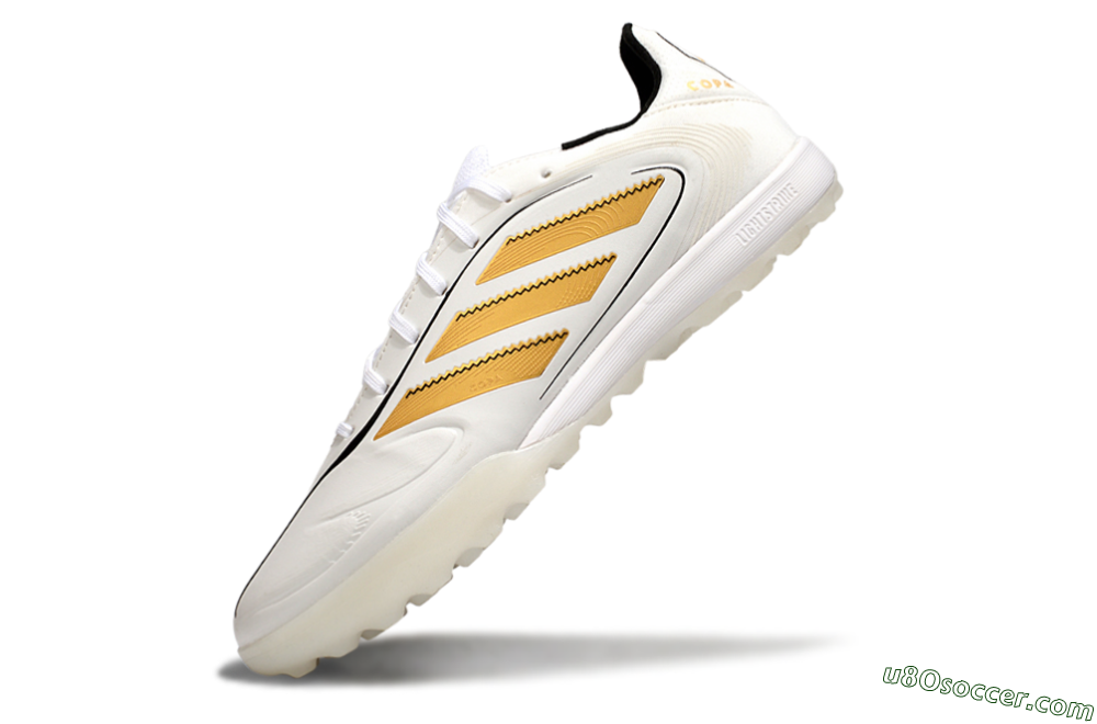 Adidas Copa Pure 3 TF Artificial Turf Soccer Shoes - White/Gold/Black 5