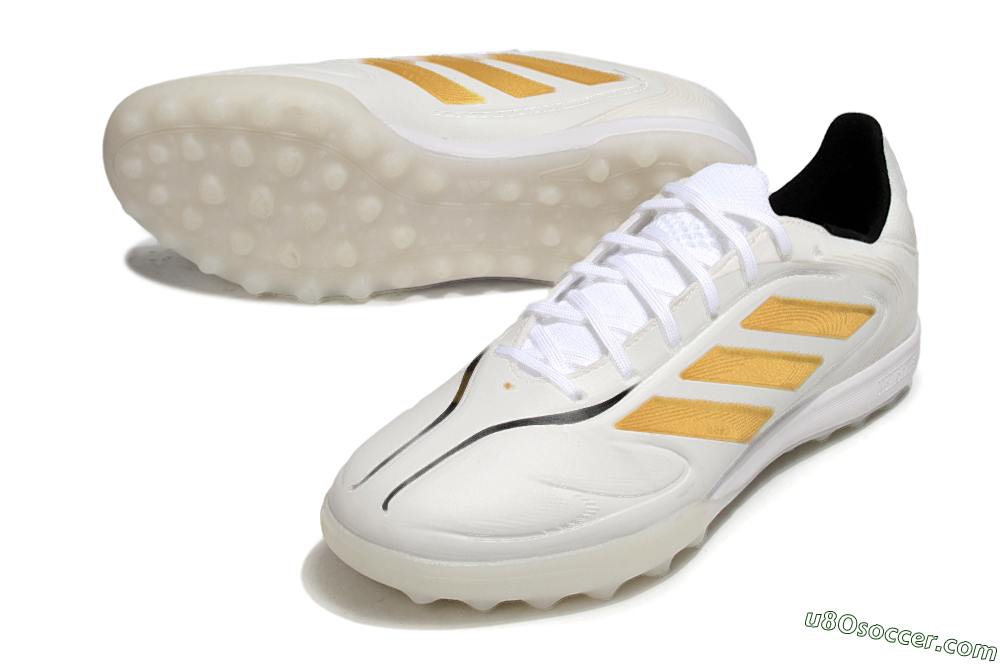 Adidas Copa Pure 3 TF Artificial Turf Soccer Shoes - White/Gold/Black 3