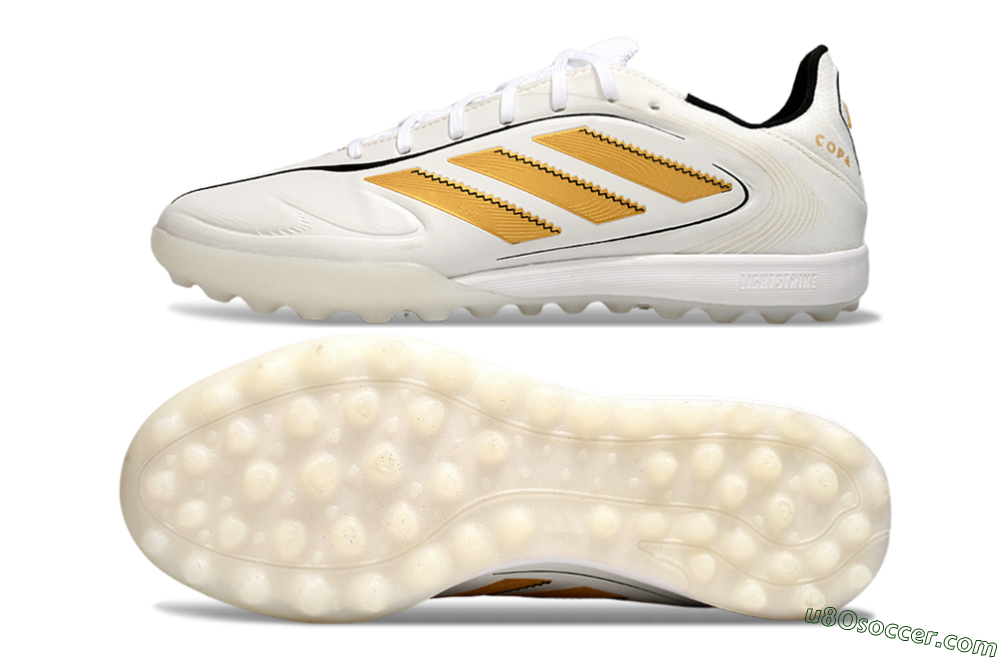 Adidas Copa Pure 3 TF Artificial Turf Soccer Shoes - White/Gold/Black 0