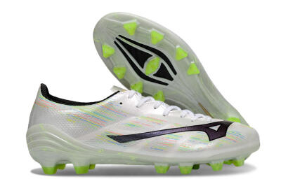 Mizuno Alpha Beta FG Firm Ground Soccer Cleats - White/Pink/Yellow