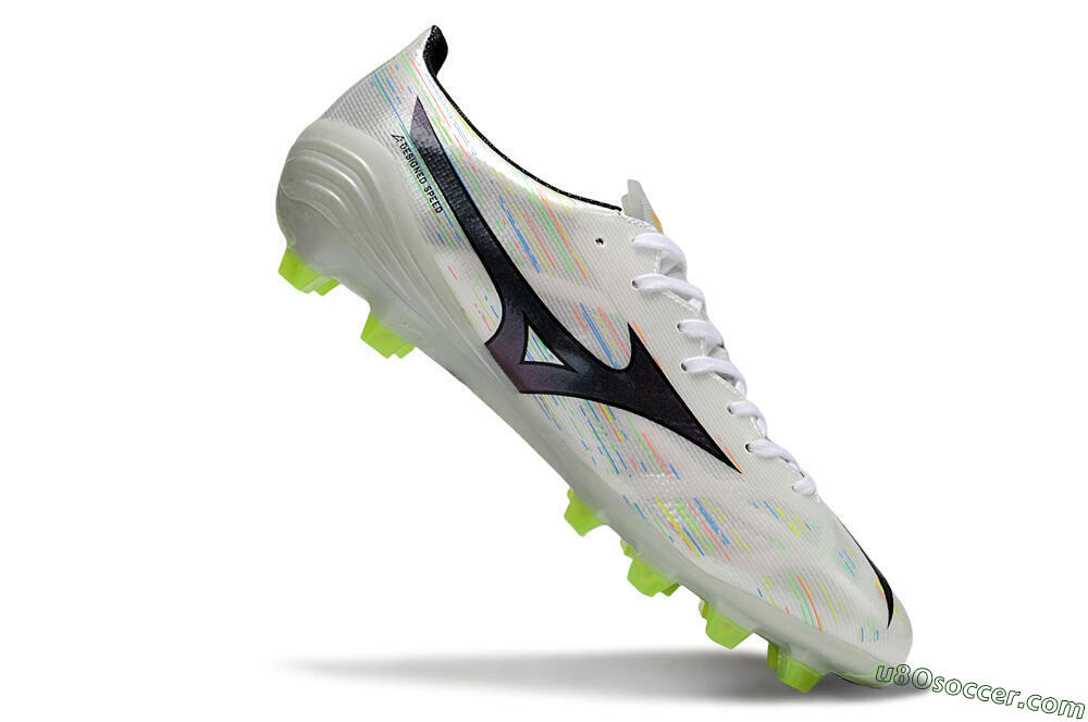 Mizuno Alpha Beta FG Firm Ground Soccer Cleats - White/Pink/Yellow 4