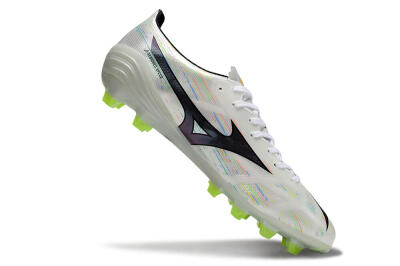 Mizuno Alpha Beta FG Firm Ground Soccer Cleats - White/Pink/Yellow