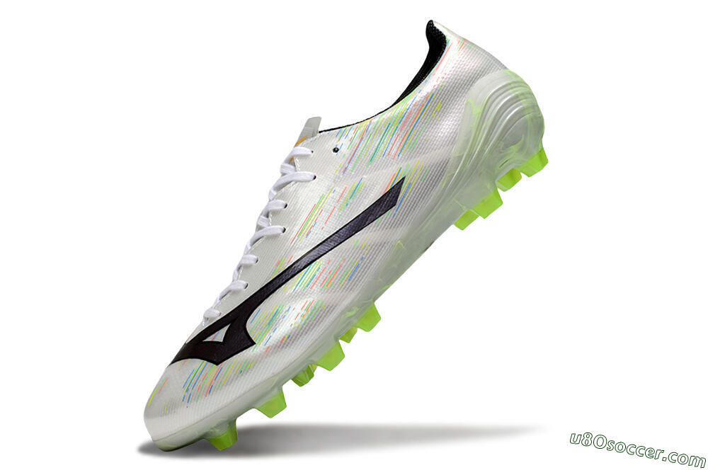 Mizuno Alpha Beta FG Firm Ground Soccer Cleats - White/Pink/Yellow 5