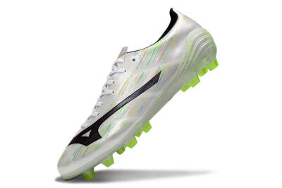 Mizuno Alpha Beta FG Firm Ground Soccer Cleats - White/Pink/Yellow