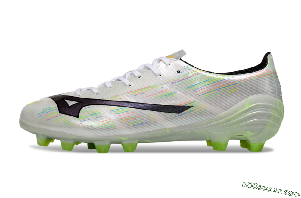 Mizuno Alpha Beta FG Firm Ground Soccer Cleats - White/Pink/Yellow 2