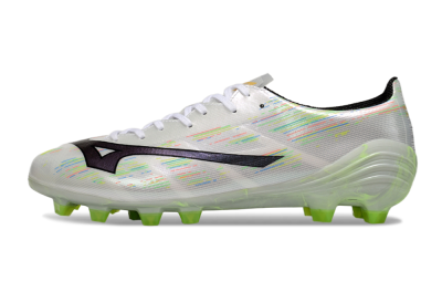 Mizuno Alpha Beta FG Firm Ground Soccer Cleats - White/Pink/Yellow