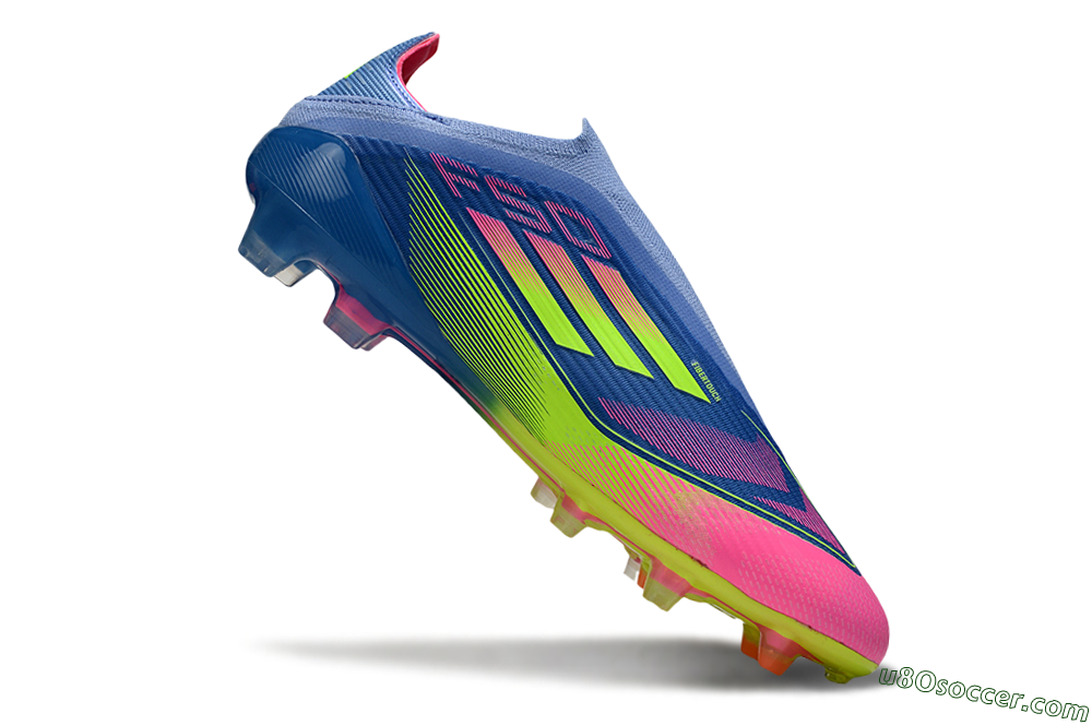 Adidas F50 Elite Laceless FG Firm Ground Soccer Cleats - Blue/Yellow/Pink 5
