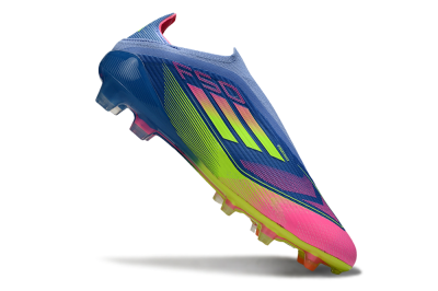 Adidas F50 Elite Laceless FG Firm Ground Soccer Cleats - Blue/Yellow/Pink