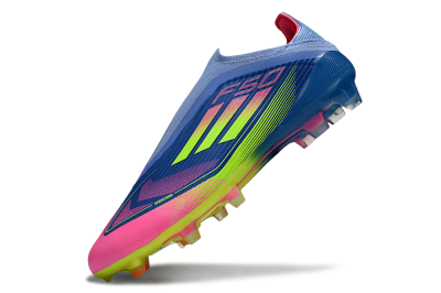 Adidas F50 Elite Laceless FG Firm Ground Soccer Cleats - Blue/Yellow/Pink