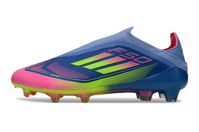 Adidas F50 Elite Laceless FG Firm Ground Soccer Cleats - Blue/Yellow/Pink
