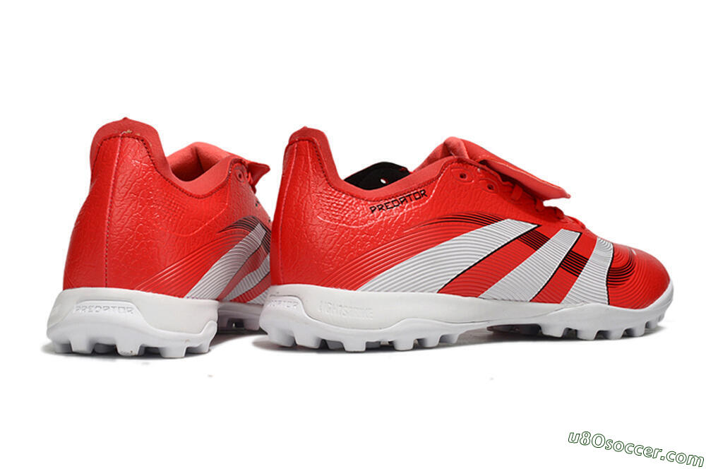 Adidas Predator 25 Elite Foldover Tongue TF Artificial Turf Soccer Shoes - Red/White/Black 6