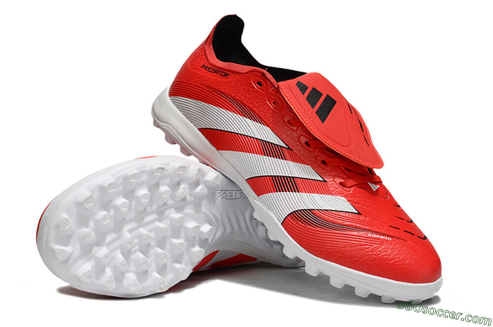 Adidas Predator 25 Elite Foldover Tongue TF Artificial Turf Soccer Shoes - Red/White/Black 3