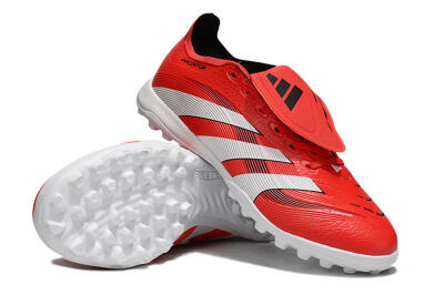 Adidas Predator 25 Elite Foldover Tongue TF Artificial Turf Soccer Shoes - Red/White/Black