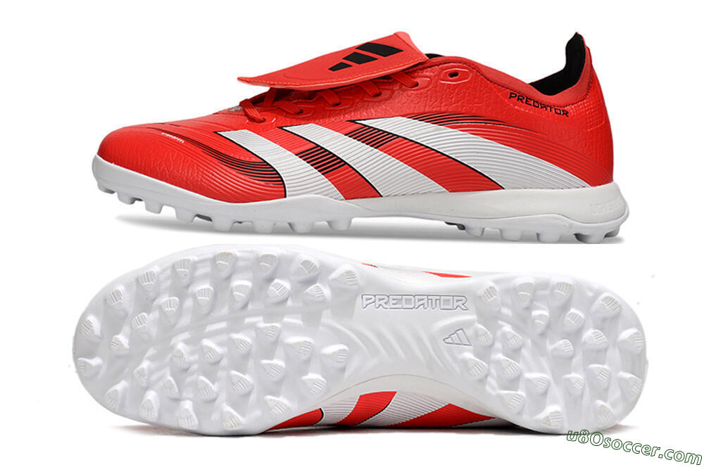 Adidas Predator 25 Elite Foldover Tongue TF Artificial Turf Soccer Shoes - Red/White/Black 0