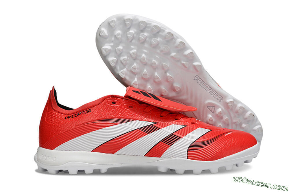 Adidas Predator 25 Elite Foldover Tongue TF Artificial Turf Soccer Shoes - Red/White/Black 1