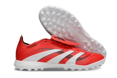 Adidas Predator 25 Elite Foldover Tongue TF Artificial Turf Soccer Shoes - Red/White/Black